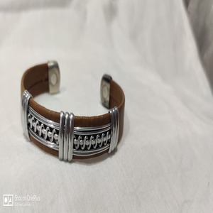 Bracelet ajustable en cuir PU gravé, bracelet d'amitié pour homme, bracelet pour homme, bijoux en provenance d'Inde - Product Image 2