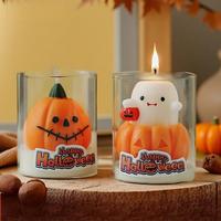 Halloween Kürbis Geist Fledermaus Form Handgemachte Bienenwachs Sojawachs Duftkerze |   Gruselige Weihnachtsdekoration für Zuhause und Partygeschenke