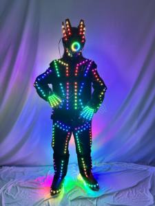 Costume de robot pixel numérique LED pleine couleur Kryoman <span class=keywords><strong>David</strong></span> <span class=keywords><strong>Guetta</strong></span> Future Clothing, marcheur sur échasses, pour adultes, fête de célébration, salle de bal - Product Image 4