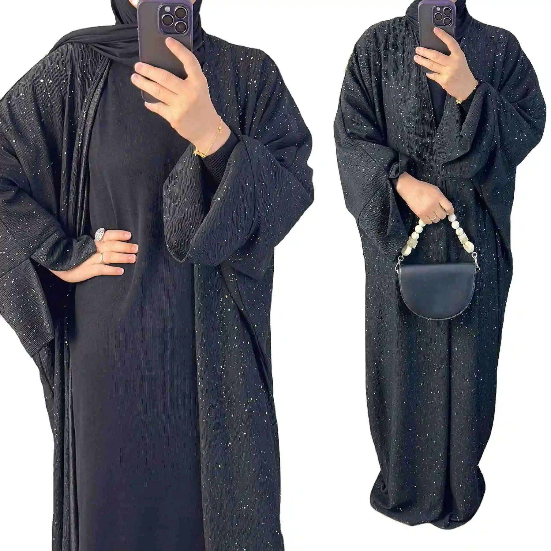 2024 Dubai Abaya Outono Inverno Dubai Mulheres Abaya Vestido Kaftan Roupas Islâmicas Cardigan de roupão longo grosso Femme