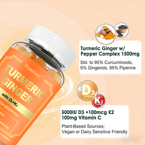 Complément alimentaire en gommes sans sucre, végétalien, saveur mangue, 1500 mg de complexe de curcuma et gingembre, avec vitamines D3 et <span class=keywords><strong>K2</strong></span>, marque privée OEM - Product Image 2