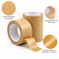 Ruban adhésif en papier kraft thermofusible brun naturel, imperméable, inscriptible ou non inscriptible, pour scellage de cartons en usine