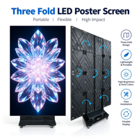 Écran d'affichage numérique LED pliable à trois volets, affichage publicitaire, signalétique intérieure pour supermarché, panneau d'affichage numérique