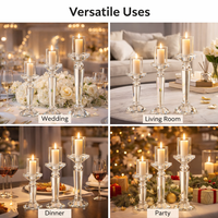 Porte-bougie en cristal K9 de luxe, porte-bougie en verre pour bougie pilier, centre de table de mariage, décoration de la maison, vente en gros, design personnalisé
