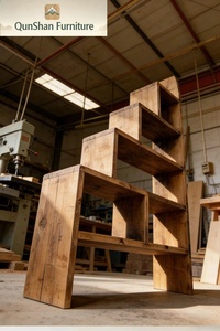 Étagère de rangement en bois massif à combinaison libre, style japonais créatif pour salon - Product Image 5