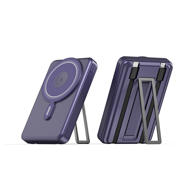 Portable 3 in 1 Power Bank 10000mAh Magnetic Wireless Power Bank 22.5W PD Fast Charging Built-in Cables ultra Slim Power Bank