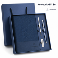 Ensemble cadeau de carnet en cuir PU A5 avec logo personnalisé, stylo, clé USB, agenda professionnel en PU thermosoudé, kit de papeterie, vente en gros OEM
