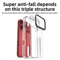 Funda para iPhone 18e I17 Pro, Transparente, Esmerilada, Antigolpes, Tres en Uno, Protectora, con Anillo de Cámara Extraíble, Color Sólido, Diseño de Estrella