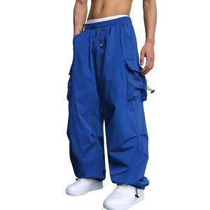 กางเกงคาร์โก้ขนาดใหญ่สำหรับผู้ชายสไตล์ฮิปฮอปสตรีทแวร์ – กางเกงยุทธวิธีทรงหลวมเอวยางยืดพร้อมเชือกผูก มีกระเป๋าหลายช่อง เหมาะสำหรับใส่ลำลอง - Product Image 6