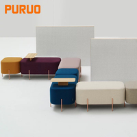 Pouf Rond Minimaliste en Velours Capitonnée, Repose-Pieds Chaise pour Appartement et Maison - Prix Usine