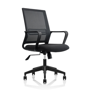 Chaise de bureau ergonomique contemporaine pleine maille noire conception d'ascenseur arrière chaise de suspension pivotante élégante matériel en tissu - Product Image 4