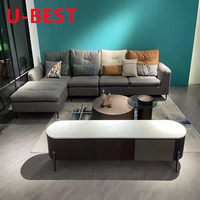 Meubles de salon U-BEST, table basse en marbre et acier inoxydable doré, table basse de luxe, tables basses modernes