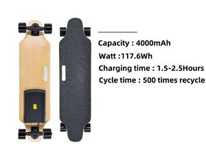 Longboard électrique Kaelis Wheels avec roulements ABEC-9, batterie 4000mAh, moteur 300W, Patineta Electrico Skateboard - Product Image 2