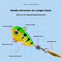 Leurre de Pêche Spin Tail VIB 14g-32g Appât Vibrant Coulant en Métal avec Lame Rotative 360° et Hameçon Triple pour Pêche du Bar