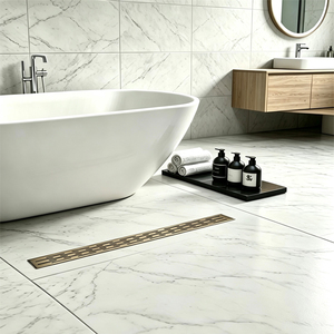 Drain <span class=keywords><strong>de</strong></span> sol à motif long et moderne, conception ODM personnalisée, en acier inoxydable 304 pour salle <span class=keywords><strong>de</strong></span> bain - Product Image 4