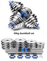 Ensemble d'haltères réglables en fonte avec plaques électrolytiques 10kg/15kg/20kg/30kg/50kg/55kg pour la gym à domicile