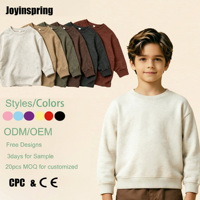 T-shirts décontractés à manches longues en coton tricoté à col rond rétro pour bébés et enfants (garçons et filles) Printemps-Automne