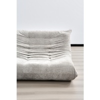Canapé d'angle carré moderne rembourré extensible une place en tissu gris pour salon, appartement, hôtel, villa