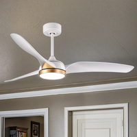 Ventilateur de plafond avec lumière intelligente à distance et éclairage LED Fonction de gradation 3 couleurs pour un usage domestique Compatible avec la climatisation