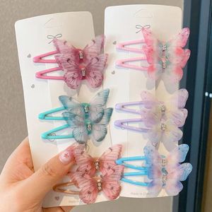 6 cái/bộ ngọt ngào dễ thương đa năng đầy màu sắc bướm kẹp tóc trán bangs BB Clip hoàn hảo kẹp tóc cô bé của mũ nón - Product Image 4