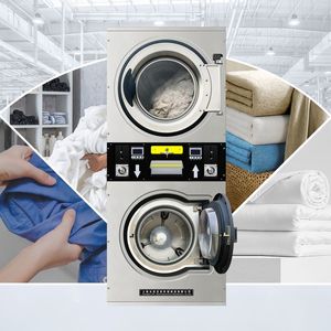 Máy giặt thương mại máy giặt đồng xu và máy sấy quần áo giặt ủi thiết bị 15kg công nghiệp đôi xếp chồng Máy giặt-vắt - Product Image 5