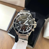 Montre chronographe de sport pour homme, originale, très vendue, en acier inoxydable et céramique, à quartz, pour homme, Lelaki