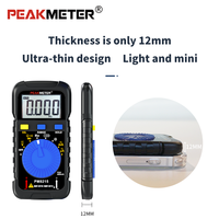 Peakmeter PM8215 Multimeter Digital Saku Portabel 600V Tegangan 400mA Arus dengan Layar 4000-Count, Auto Power, Buzzer, dan Dioda
