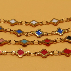 Chaîne en acier inoxydable tendance, chaîne à perles émaillées, chaîne dorée <span class=keywords><strong>au</strong></span> mètre pour bracelet, collier, accessoires de fabrication de bijoux DIY - Product Image 2