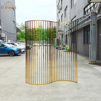 Arche de mariage en acier inoxydable doré de luxe, support de décoration pour toile de fond, ensemble de 3 pièces pour cérémonie, événement, fête