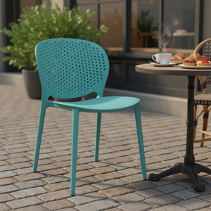 Silla de Plástico Resistente a los Rayos UV, Silla de Plástico para Exteriores con <span class=keywords><strong>Respaldo</strong></span> de Colores Brillantes, Apta para Playa, Jardín, <span class=keywords><strong>Terraza</strong></span> y Balcón - Product Image 1