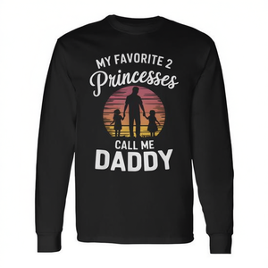 Camiseta de manga larga para el Día del Padre con la frase: Mis 2 princesas me llaman papá - Product Image 2