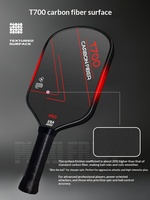 Raquette de pickleball en fibre de carbone T700, ensemble complet, finition mate professionnelle, noyau en nid d'abeille PP, légère, 2020-230g, transfrontalier