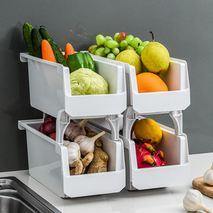 Kitchen Racks Can Be Stacked Fruit And Vegetable Storage Basket Drawer Storage Basket Plastic Debris Basket Multi-layer