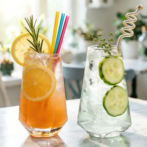 Juego de Vasos de Cóctel Geométricos al por Mayor, Vasos Cuadrados y Hexagonales para Té de Frutas, Mojito, Refrescos, Bebidas Frías, Accesorios de Bar - Product Image 1