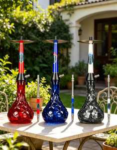 Ensemble de chicha en aluminium finition miroir, kit de fumage portable avec bol, tuyau, tête et boîte cadeau - Product Image 4