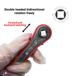 Llave de Trinquete Reversible de Doble Extremo con Empuñadura Roja de 4 Puntos |   Herramienta de Servicio para Válvulas de Refrigeración HVAC para Reparación de Aires Acondicionados - Product Image 5