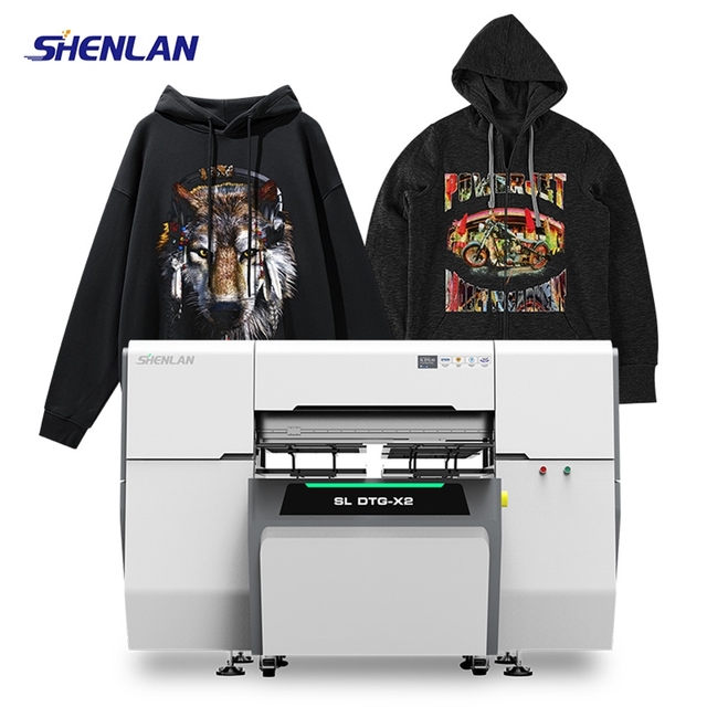 Shenlan 9 Color Inkjet Dtg Printer A3/A4 Double Station with Pigment Ink 1200dpi for Cotton Hemp Silk Canvas Denim Fabrics
