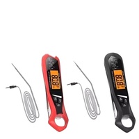 Thermomètre à viande numérique sans fil à double sonde Design pliable Thermomètre alimentaire à lecture instantanée Cuisine calibrée au four BBQ extérieur