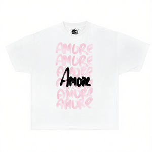 T-Shirt Oversize Amore con Grafica Streetwear Y2K Rosa Carina per Bambini - Product Image 2