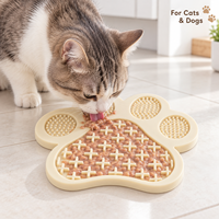 Bol interactif antidérapant en silicone en forme de patte de qualité alimentaire pour animaux de compagnie, pour une alimentation lente