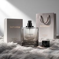 Flacon de parfum vide en verre transparent tendance avec pulvérisateur haut de gamme, couleur personnalisable