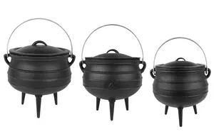 Pot de Camping en fonte d'afrique du sud, pot à trois pieds, pot en fonte à 3 pieds pour ustensiles de cuisine de camping