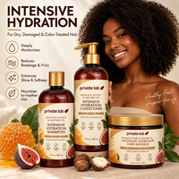 Shampooing hydratant intensif, après-shampoing, masque capillaire, miel de Manuka, huile de Mafura, extrait de figue, huile de baobab pour cheveux secs, abîmés et bouclés