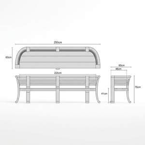 Banc de jardin et de parc en teck antique - Meubles de patio durables en bois massif pour l'intérieur et l'extérieur - Product Image 4