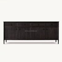 Buffet de cuisine moderne de luxe en bois de chêne massif à 4 portes avec tiroirs pour le salon