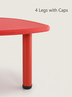 Table d'activités pour enfants en forme de rein avec bords arrondis pour la maternelle, la salle de classe et le centre d'apprentissage à domicile