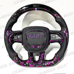 Volante Deportivo de Fibra de Carbono y Cuero Morado con LED, Directo de Fábrica, para Dodge Charger Challenger <span class=keywords><strong>SRT</strong></span> 2019 2020 2021 2022 2023 - Product Image 2