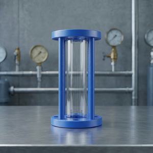 Mirilla tubular de acero dulce de 4 y 6 pulgadas de longitud, indicador de flujo tubular de vidrio de borosilicato templado M.S. Flangeado para Flujo Continuo - Product Image 1