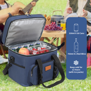 Creative Gifts Double Ice Pack Cooler Bag Large Capacity Camping Outdoor Thermal Picnic Bag Portable Lunch Bags - Product Image 1