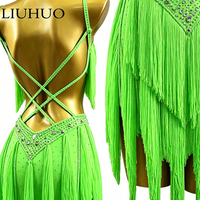 LUHUO Robe de patinage de danse latine sans manches à la mode supérieure Jupe Rumba Costume de scène une pièce